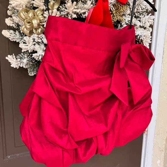 NWT Rampage Red Bubble Skirt with Bow Med - Picture 1 of 5